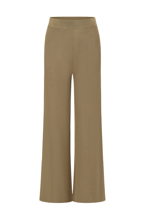 SWAYING/KNIT straight pants SW24SS3B50 moss green PS83